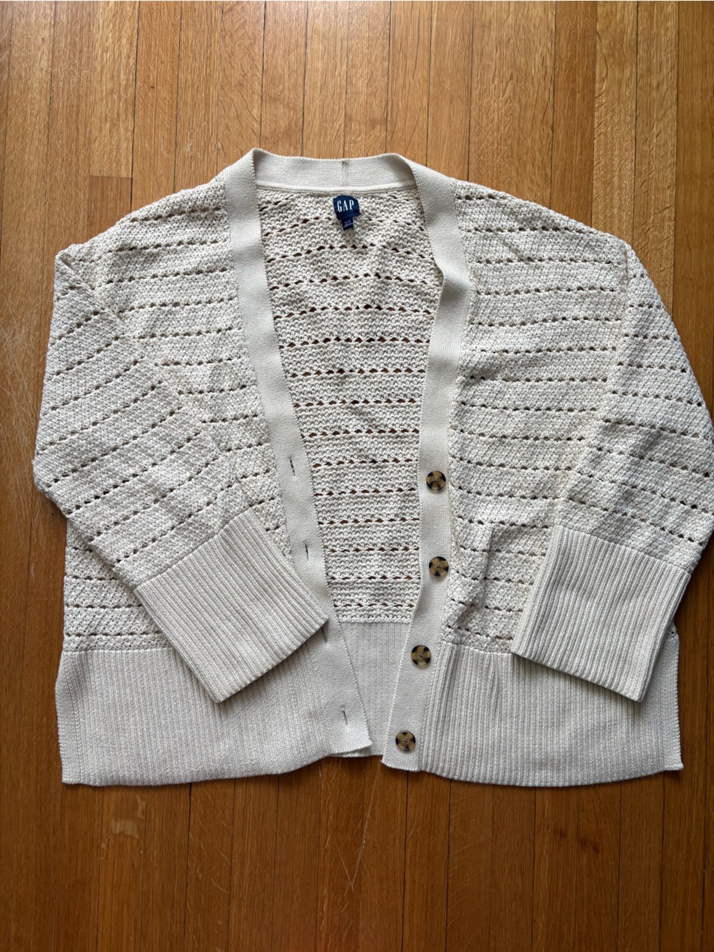GAP open-knit 100% cotton cardigan